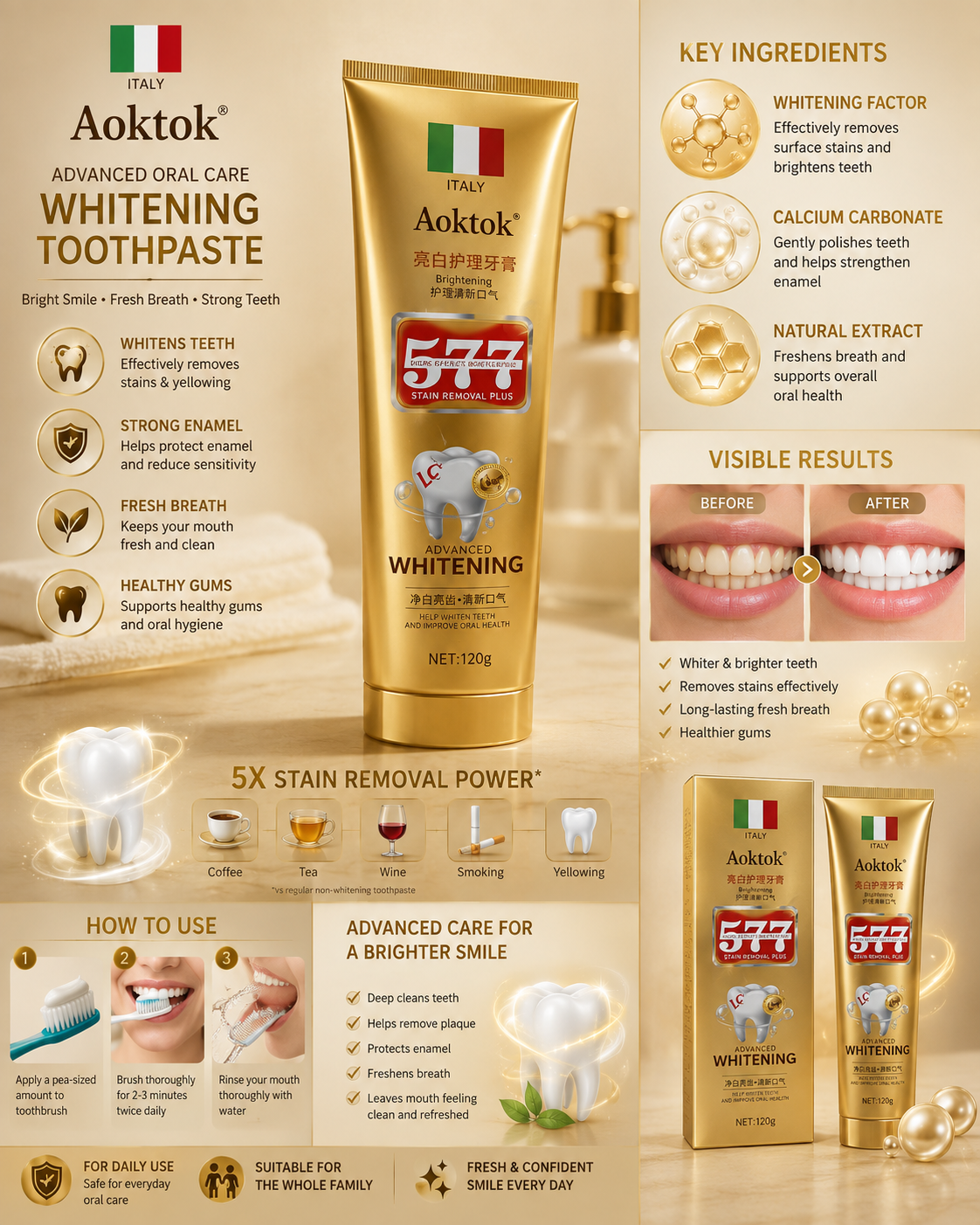 Aoktok - Dual Effect Whitening Toothpaste 3
