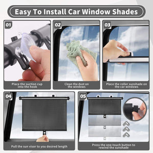 Retractable Car Window Sun Shades 3