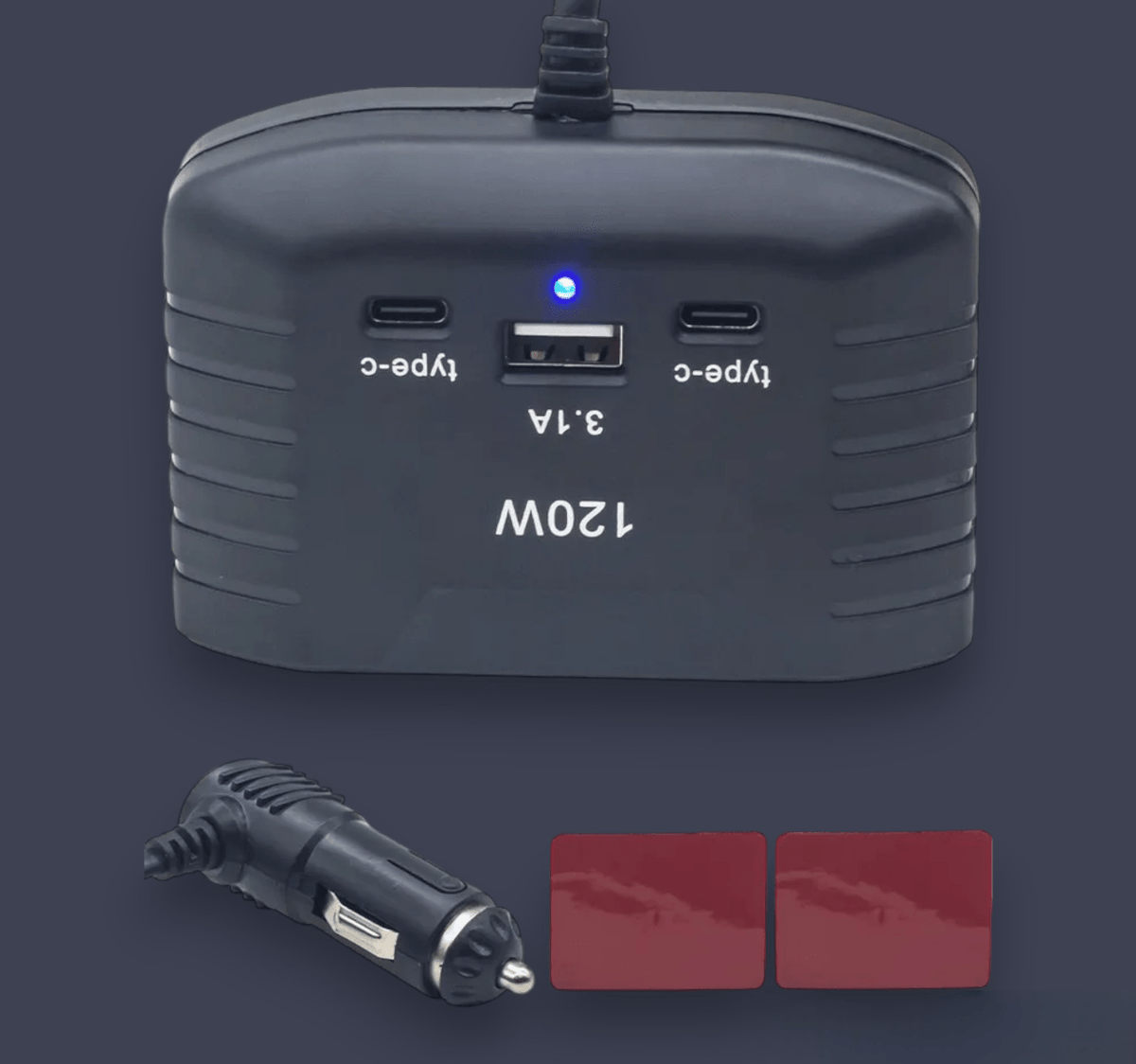 Type-C + USB Multi Socket Car Charger 4